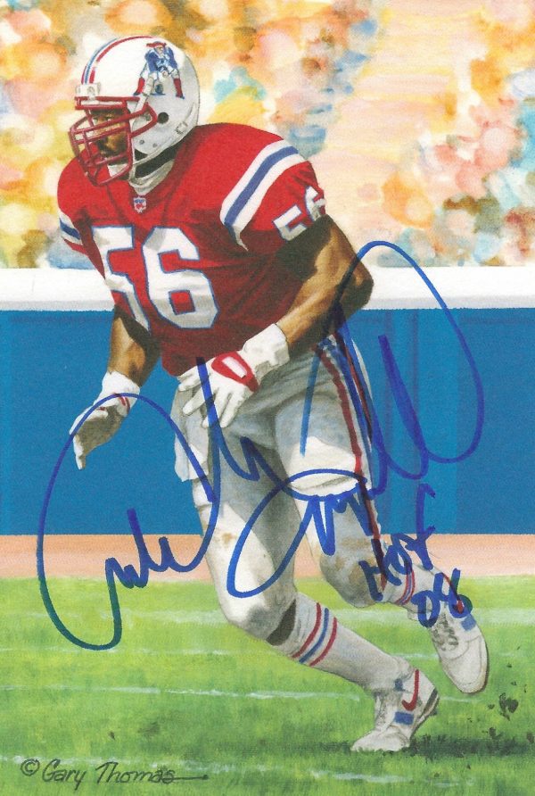 Autographed Andre Tippett Goal Line Art Card