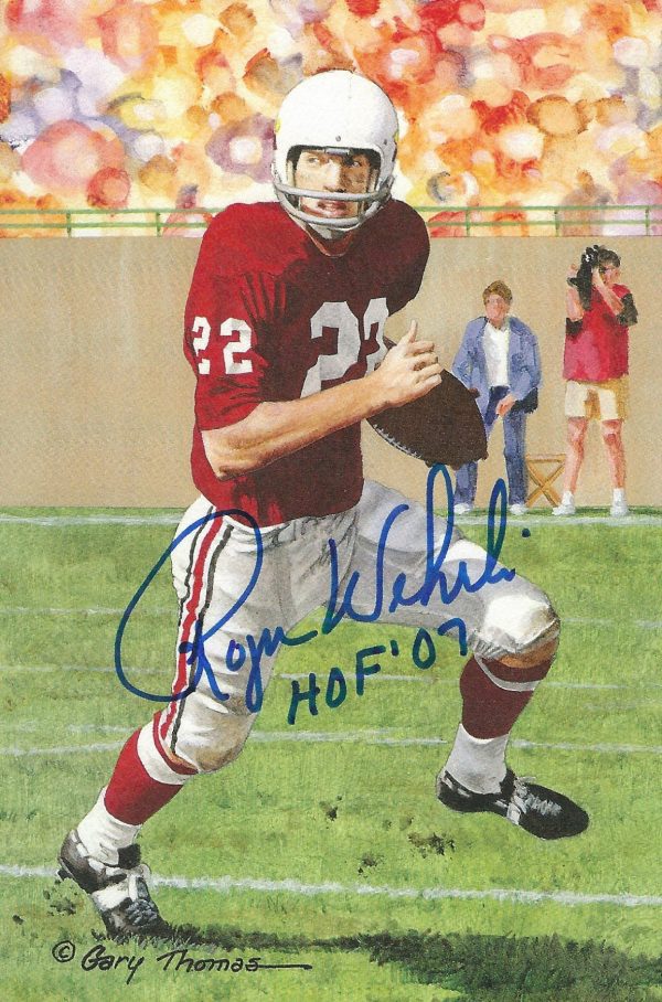 Autographed Roger Wehrli Goal Line Art Card