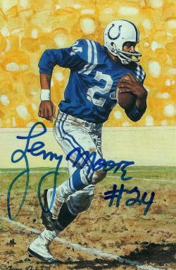 Autographed Lenny Moore Goal Line Art Card