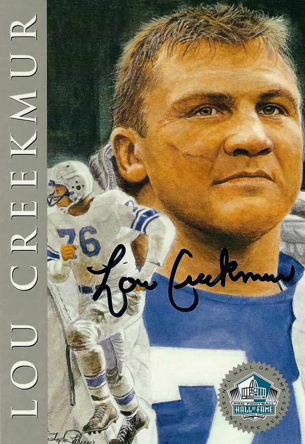 Autotgraphed Card Lou Creekmur Detroit Lions Ron Mix Hall of Fame card