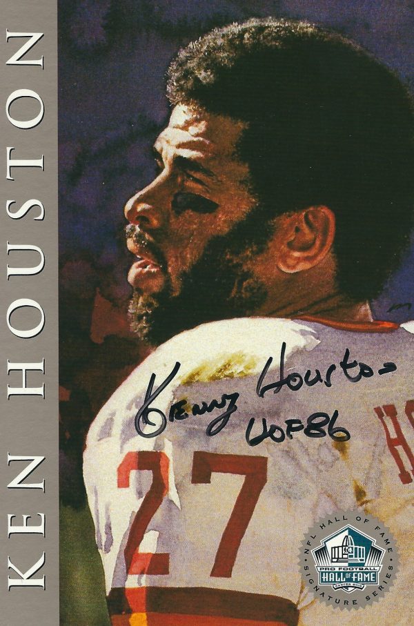 Autographed  Kenny Houston Washington Redskins Ron Mix Hall of Fame Card