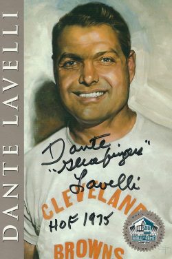 Autographed  Dante Lavelli Cleveland Browns Ron Mix Hall of Fame Card