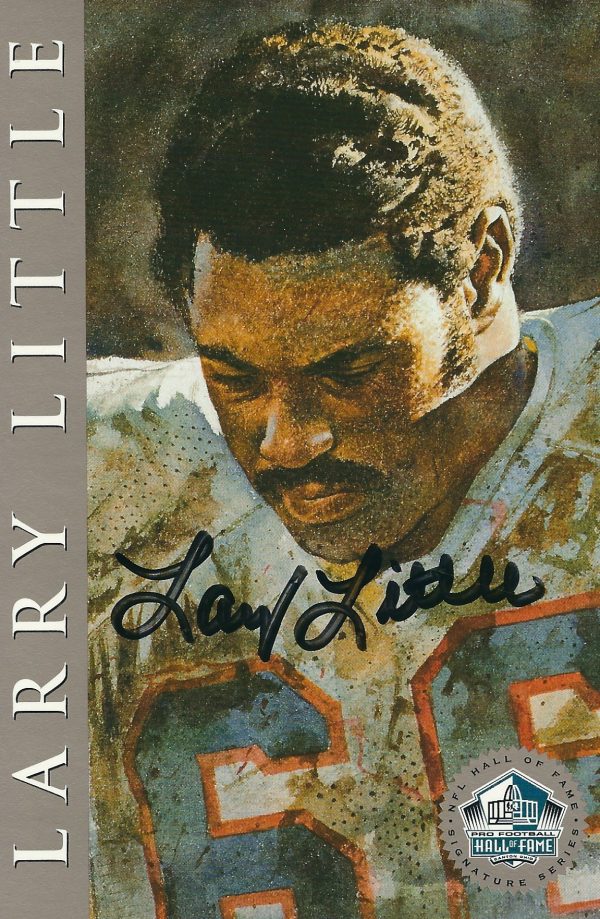 Autographed  Larry Little Miami Dolphins Ron Mix Hall of Fame Card