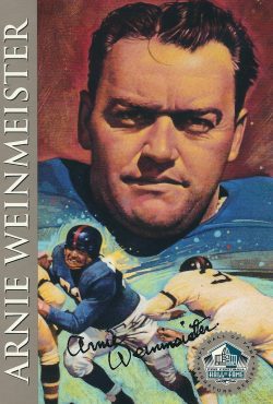 Autographed Arnie Weinmeister New York Giants Ron Mix Hall of Fame Card with COA
