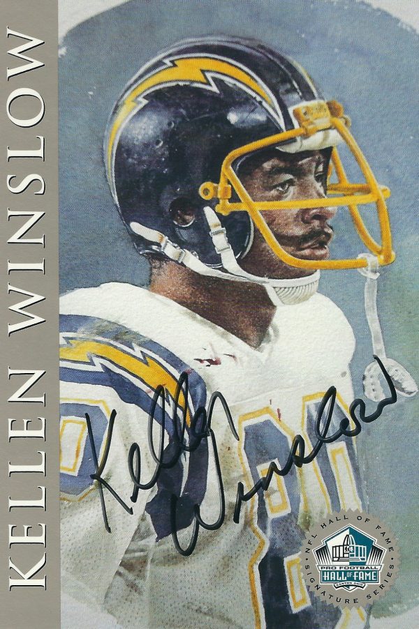 Autographed Kellen Winslow San Diego Chargers Ron Mix Hall of Fame Card