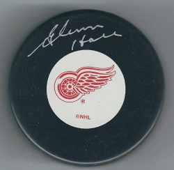 AUTOGRAPHED GLENN HALL Detroit Red Wings Puck