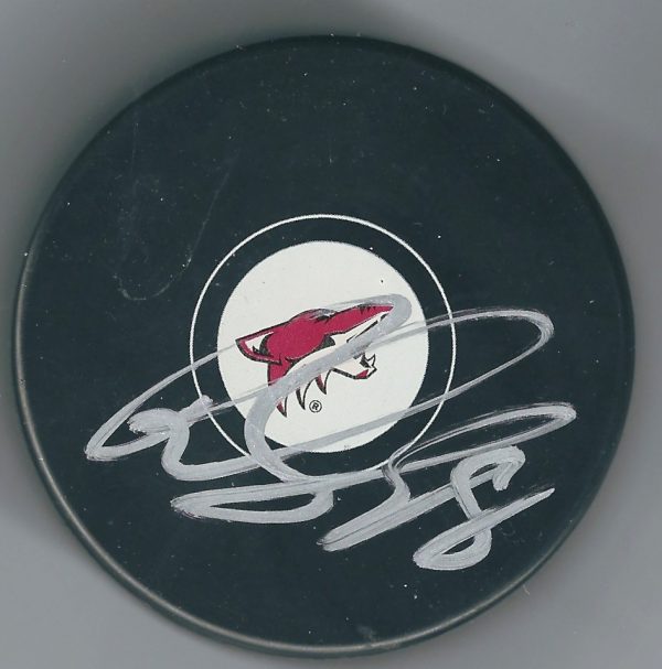 Autographed TOBIAS RIEDER Arizona Coyotes Hockey Puck