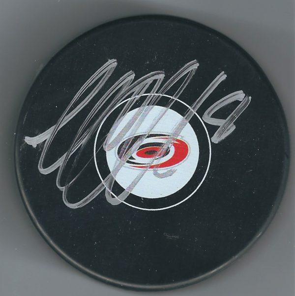 Autographed MATT CULLEN Carolina Hurricanes Hockey Puck