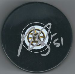 Autographed RYAN SPOONER Boston Bruins Hockey Puck