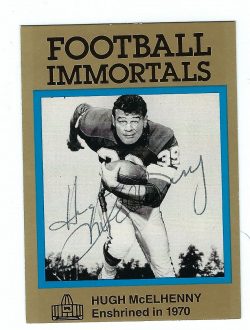 Autographed Hugh McElhenny San Francisco 49ers Football Immortals Card, #80 COA