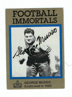 Autographed George Musso Chicago Bears Football Immortals Card, #88 COA