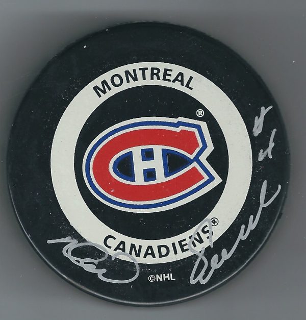 Autographed NOEL PICARD Montreal Canadiens Game Hockey Puck