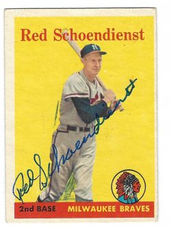 Autographed RED SCHOENDIENST 1958 TOPPS Card