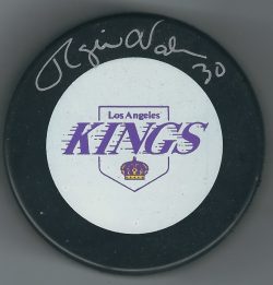 AUTOGRAPHED ROGIE VACHON Los Angeles Kings Puck