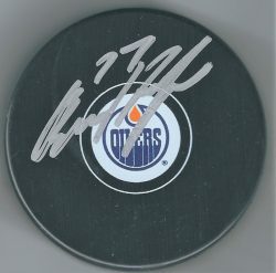 Autographed OSCAR KLEFBOM Edmonton Oilers Hockey Puck