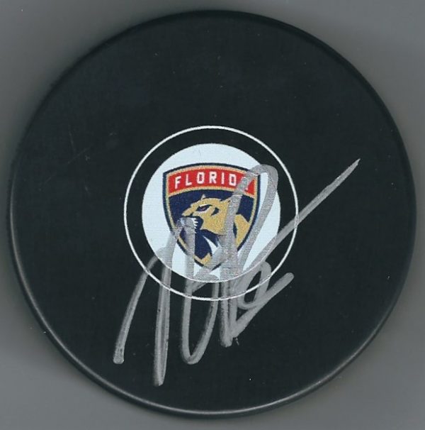Autographed NICK BJUGSTAD Florida Panthers Hockey Puck
