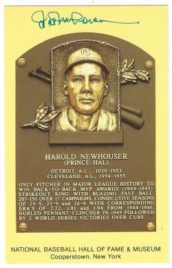 Hal Newhouser Hall of Fame Gold Plaque
