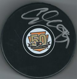Autographed SAM GAGNER Philadelphia Flyers 50th Anniversary Hockey Puck
