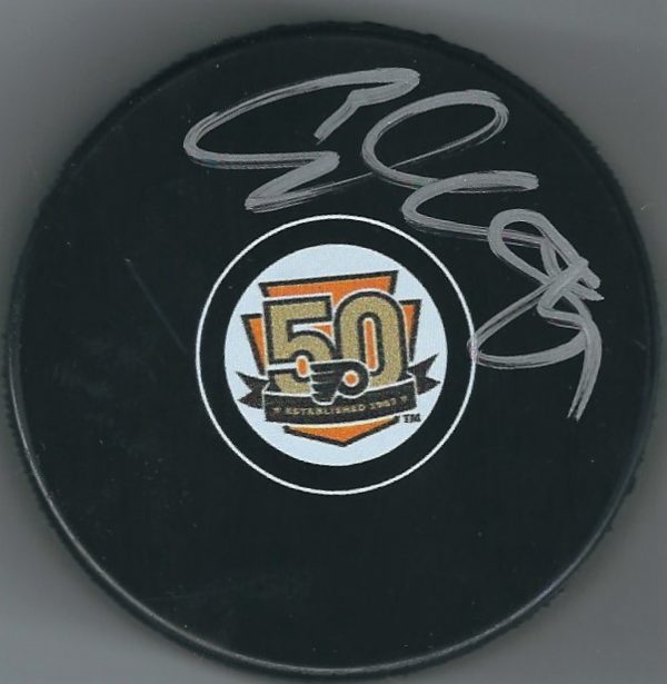 Autographed SAM GAGNER Philadelphia Flyers 50th Anniversary Hockey Puck