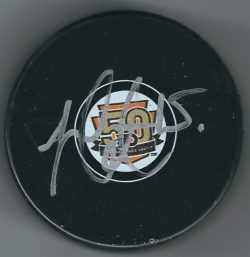 Autographed JORI LEHTERA Philadelphia Flyers 50th Anniversary Hockey Puck