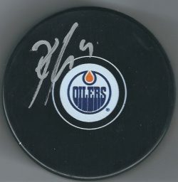 Autographed KRIS RUSSELL Edmonton Oilers Hockey Puck