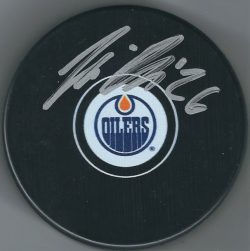 Autographed Iiro Pakarinen Edmonton Oilers Hockey Puck