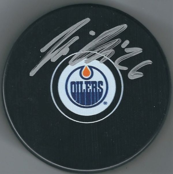Autographed Iiro Pakarinen Edmonton Oilers Hockey Puck