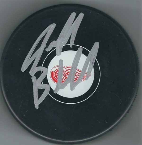Autographed JEFF BLASHILL Detroit Red Wings Hockey Puck