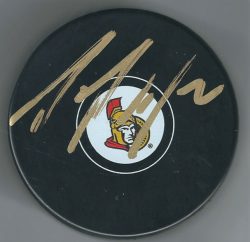 Autographed DION PHANEUF Ottawa Senators Hockey Puck