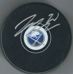 Autographed ZEMGUS GIRGENSONS Buffalo Sabres Hockey Puck