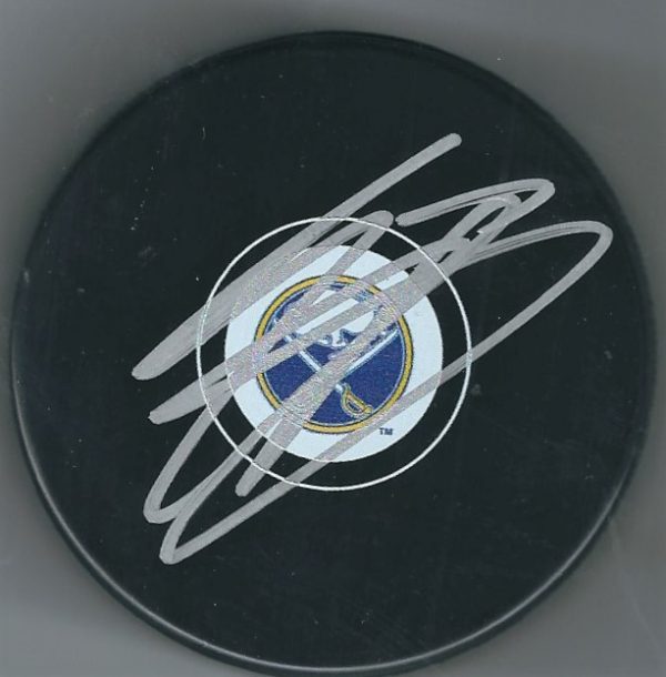 Autographed EVANDER KANE Buffalo Sabres Hockey Puck