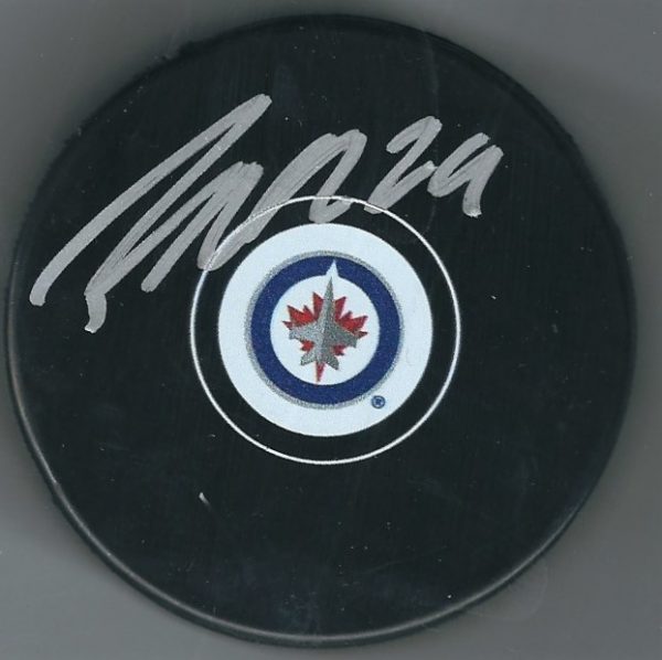Autographed PATRIK LAINE Winnipeg Jets Hockey Puck