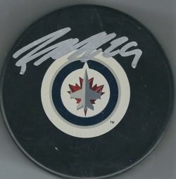 Autographed PATRIK LAINE Winnipeg Jets Hockey Puck