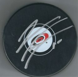 Autographed NOAH HANIFIN Carolina Hurricanes Hockey Puck
