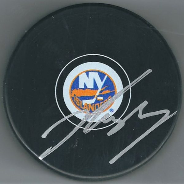 Autographed JOSHUA HO-SANG New York Islanders Hockey Puck