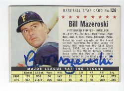 Autographed BILL MAZEROSKI 1961 Post Cereal Card #128