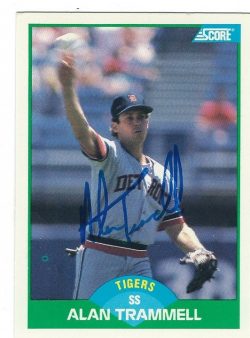 Autographed ALAN TRAMMELL 1989 Score Card