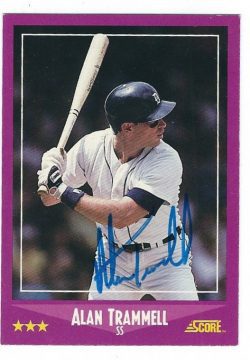 Autographed ALAN TRAMMELL 1988 Score Card