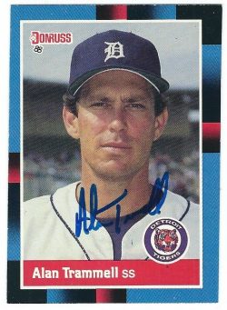 Autographed ALAN TRAMMELL 1988 Donruss Card