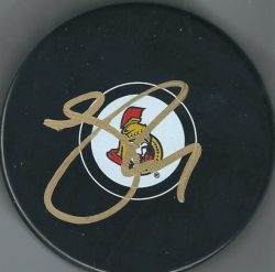 Autographed JOHNNY ODUYA Ottawa Senators Hockey Puck