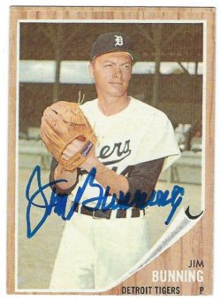 Autographed JIM BUNNING 1962 TOPPS Card