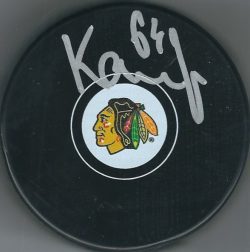 Autographed DAVID KAMPF Chicago Blackhawks Hockey Puck