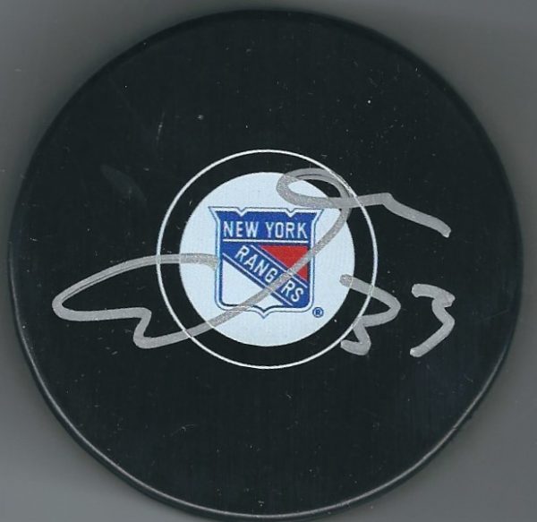 Autographed FREDRIK CLAESSON New York Rangers Hockey Puck