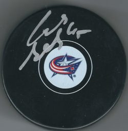Autographed LUKAS SEDLAK Columbus Blue Jackets Hockey Puck