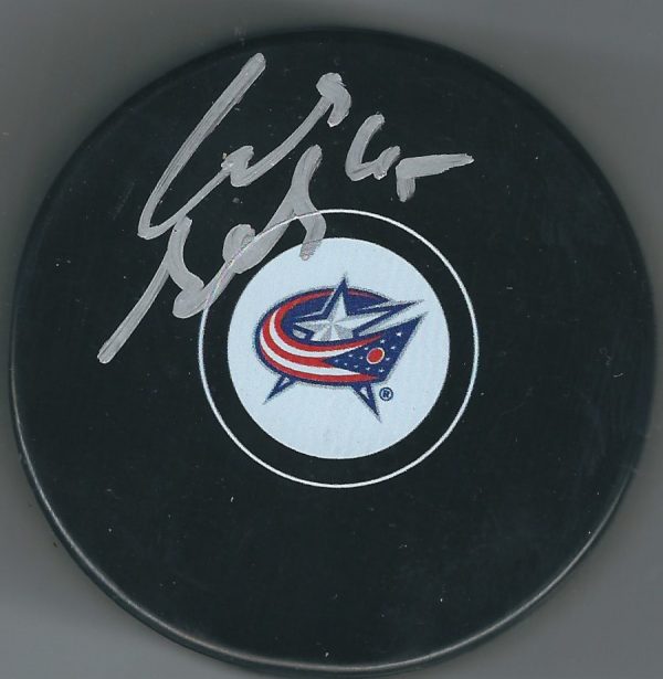 Autographed LUKAS SEDLAK Columbus Blue Jackets Hockey Puck