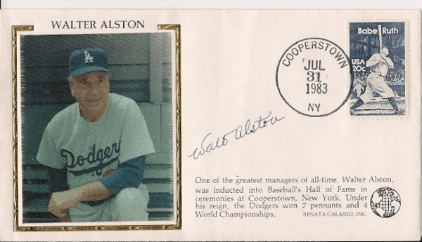 Autographed WALTER ALSTON Cachet Cover