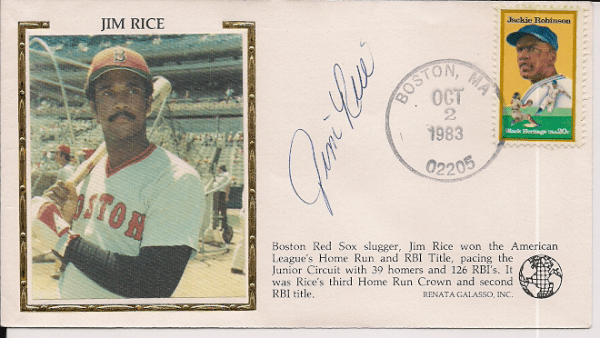 Autographed JIM RICE Cachet Cover