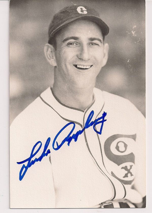 Autographed Luke Appling BW Rowe Post Card