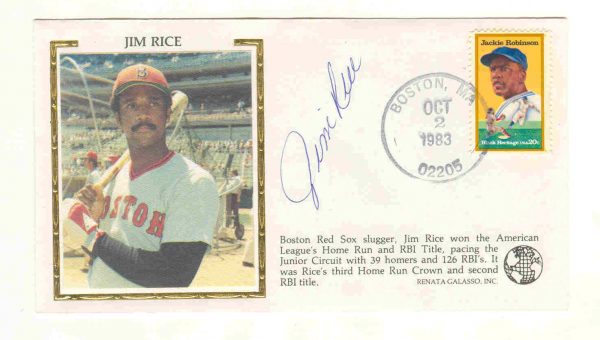SIGNED Galasso Cachet Cover JIM RICE Boston Red Sox