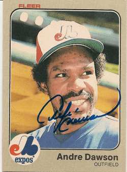 Autographed ANDRE DAWSON 1983 Fleer Card